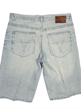 Y2K Ecko Unltd Denim Shorts Blue Jean Jorts Hip-Hop Streetwear 38x14 Actual